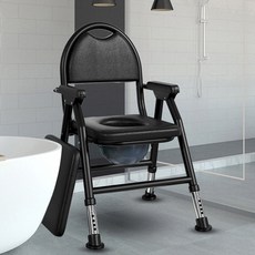 변기의자 휴대용 접이식 이동식 변기 목욕의자 좌변기 노약자 임산부 캠핑, 1개