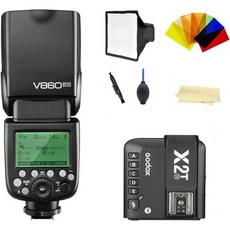 Godox V860II-NTTL GN60 고속 동기화 1/8000s 카메라 플래시 스피드라이트 1.5s 재활용 시간 650 풀 파워 팝스 2000mAh Li-ion 배터리, 1개