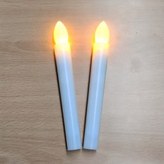 SUNFINE 一觸式LED蠟燭 2入+電池 4入組, 單色