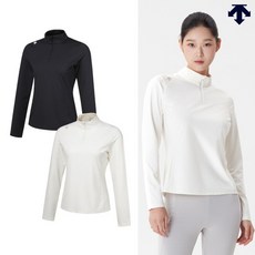 [데상트(본사)] 여성 스탠드넥 슬림핏 하프집 긴팔 티셔츠 (SO322TTL92)