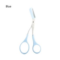 안전한 눈썹 트리머 메이크업 제품 스테인레스 스틸 가위 빗 제모 면도기 쉐이핑 도구, B-Blue