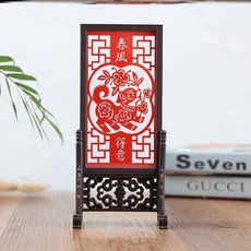 전통공예소품 뉴타입 작은받침대 탁상형 개 작은병풍 중국 전통 공예 특색 선물 공예품, T08-술개-T49