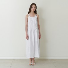 카인더베이비 semi halter long dress - white