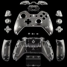 Xbox 케이스 One 쉘 매트 버튼 투명 컨트롤러용 키트 페이스플레이트 세트 풀 커버 컨트롤러 하우징 교체 클리어, 1개