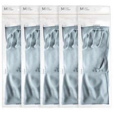 생활공작소 라텍스 고무장갑 일반형 양손 세트, 파스텔블루, 중(M), 5세트