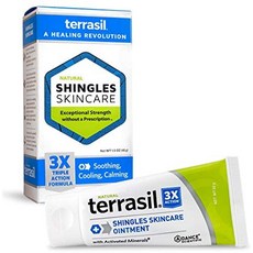 Terrasil 대상 포진 치료 크림 테라실 고통스러운 발진 신경통 대상포진 3x 트리플 액션 특허 천연 포뮬러 45g 스킨케어