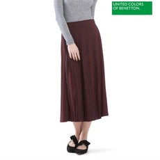 베네통 플리츠주름 내추럴 스커트 BASK59761 WI