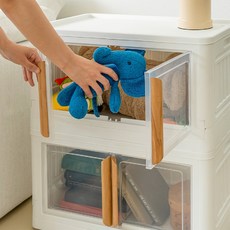 벨베이비 TPU 투명 아기 장난감 정리함 수납장 수납함 1개 크림베이지 상품 이미지