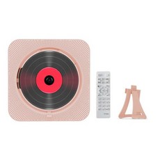 휴대용 벽걸이 CD 멀티미디어 플레이어 블루투스 호환 51 스테레오 스피커 음악 플레이어 적외선 무선 리모컨, 1) Pink EU Plug - 포터블멀티미디어플레이어