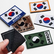 (5장세트)태극기 자수 찍찍이 패치 마크 군인 국가대표 군복 가슴 어깨 모자, 1세트, 혼합색상