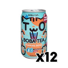 보바캣 팝핑보바 멜론&배 버블티 캔음료 320ml x 12개 - 반짝이는워터멜론lp