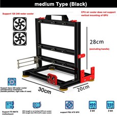 MICRO-ATX atx 3.0 파워 자이언트ITX MATX 게이머 캐비닛 모드 데스크탑 PC 케이스 오픈 프레임 랙 워터, 07 MATX case black