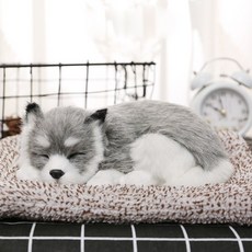 잠자는강아지인형 진짜같은 잠자는 강아지 고양이 인형 허스키 1개