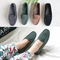 더예뻐 가죽 스웨이드 로퍼 2cm 여성로퍼 단화 드라이빙슈즈