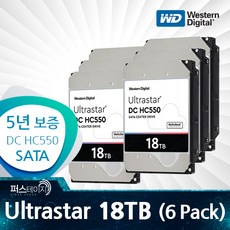 WD 18TB Ultrastar (DC HC550) WUH721818ALE6L4 패키지 (6 Pack) (5년 보증)