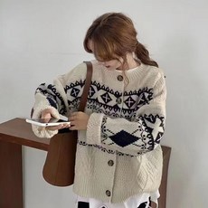 블랑루즈 에랜델 오버핏 노르딕 니트 가디건
