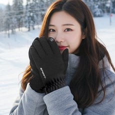 밀스턴 터치 가능 방한 스키장갑, 블랙, 1개