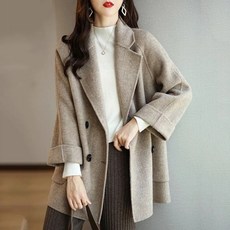아이엠몽 여성 루즈 캐주얼 모직 코트 자켓