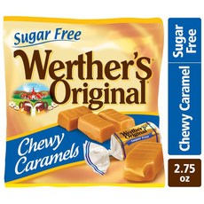 Werther 쫄깃한 무설탕 카라멜 캔디, 3개, 78g