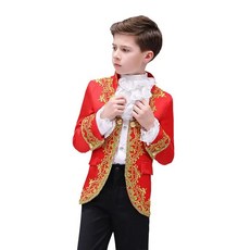 영화 어린이 펑크 할로윈 의상 왕 왕자 르네상스 중세 소년 고딕 코스프레 파티 코트 바지 넥타이 풀 세트