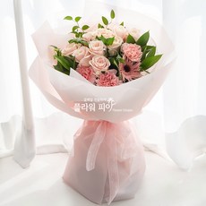 플라워피아 꽃바구니 꽃다발 꽃배달서비스 생일 출산 기념일 이벤트, 22.실키핑크