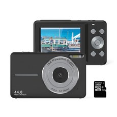 RUN 기술 2.4 inch 4400W 픽셀 하이엔드 초고속 HD 디지털 카메라 + 32GB 메모리 미니 여행용 졸업 기념일 생일 크리스마스 선물,