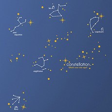 EC2 + 별자리이야기 그래픽스티커 인테리어소품시트지벽지포인트스티커벽장식집꾸미기인테리어소품데코 [C/N :437A+FF9], 화이트혼합
