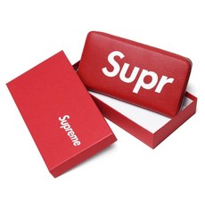 Supr 깔끔디자인 지퍼 천연가죽 통장지갑 판촉선물