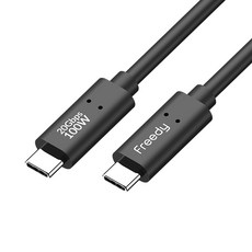 프리디 초고속케이블 CtoC USB-if 3.2 GEN2 PD100W 1M 갤럭시 맥북 충전, 블랙, 1개