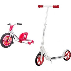 미국 프리미엄 레이저 360 캐스터 트라이크 6세 이상 어린이용 A5 럭스 스쿠터 포함 번들 - 레드