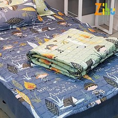 N81825753 부드러운이불 이불추천 호텔침대이불 스위트홈이불 면여름이불 차렵이불그레이 호텔식베딩 세트, 그린