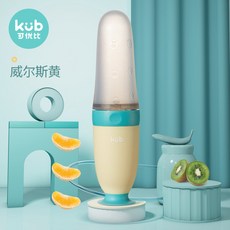 KUB 코 유 비 (KUB) 밀 크 스푼 젖병 베 이 실리콘 압출 식 쌀가루 사육 국자 아기 보조 식품 도구 수유 기 웨 일 스 옐 로 우, 상세페이지 참조