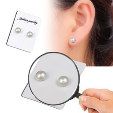 Fashional 7mm 시뮬레이션 진주 자석 자기 귀 스터드 한 쌍 패션 비 피어싱 클립 가짜 스터드 귀걸이 어린이 쥬얼리|단추모양 귀걸이|