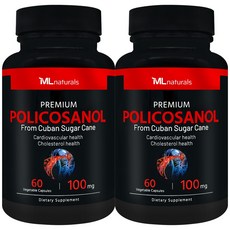 [미국빠른직구] 신제품 마이라이프 내추럴스 고함량 쿠바산 사탕수수 폴리코사놀 100mg (총지방족 95%/옥타코사놀 60%), 60정, 2개