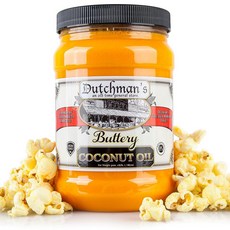Dutchman's 팝콘 코코넛 오일 | 버터 맛 오일 887.2ml(30온스) 병 - 천연 베타 카로틴 착색 극장 스타일 팝콘 만들기 비건 건강 트랜스 지방 제로 글루, 1개, 887ml