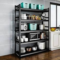 HOMEY NEST 철제 수납선반 조립 다용도 스피드랙 선반 FMS-FLS, 5단, 블랙 5단, 블랙
