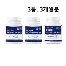 락토테미 철갑상어 콘드로이친 1200 뮤코다당 단백 연골콜라겐 무릎 관절연골 건강 영양 분말 정 알약, 3개, 60정