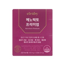 휴온스 엘루비 메노락토 프리미엄 프로바이오틱스 박미선유산균 갱년기 유산균 450mg x 12캡슐 1개