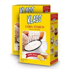 Klass 199659 옥수수 전분 100프로 순수 0.8kg1.8파운드0% 칼로리 0% 총 지방 및 무설탕 799.5g28.8온스 2개 팩, Klass 199659 옥수수 전분 100프로 순수 0, 400g