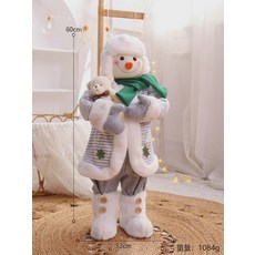 크리스마스 가정용 산타 장 인형 장면 크리스마스 트리 장식 매장 인테리어 아이디어 피규어, 눈사람 60cm