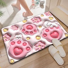 랑부띠끄 입체 메모리폼 욕실매트 규조토 미끄럼방지 화장실, 02. 고양이 발