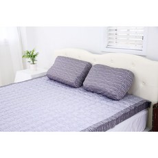 [라텍스 커버 전문 라페어리] 알러지케어 먼지없는 [누빔패드] 진그레이&연그레이[양면사용], 킹 패드(180x200)