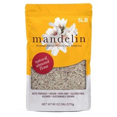 Mandelin 베이킹용 아몬드가루 분말 파우더 2.27kg 글로텐프리, 5 파운드, 1개