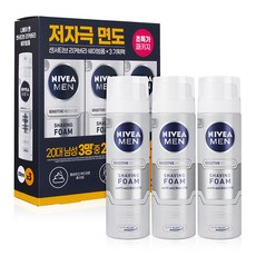 니베아 맨 센서티브 리커버리 쉐이빙폼 200mlx3개, 200ml, 3개