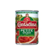 Contadina 콘타디나 바질 마늘 오레가노 쁘띠 다이스 로마 토마토 통조림 14.5 온스 캔 (12 개 팩), 1개