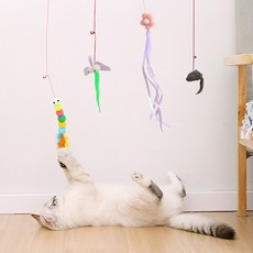 데이독 고양이 혼자장난감 셀프 사냥놀이 벽부착 분리불안, 1개, 왕눈이잠자리-노랑