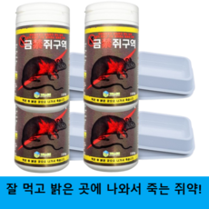 강력 쥐약 금쥐구역 150g 쥐잡는법 퇴치 끈끈이 쥐덫 트랩 살서제 먹이통증정, 1세트, 4개입