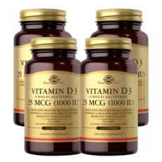  Solgar 비타민 D3 (콜레칼시페롤) 25 mcg (1000 IU) 250 소프트젤 4 SET 
