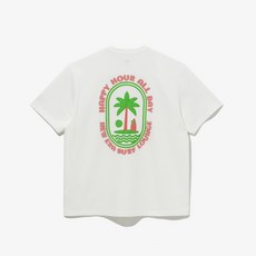뉴에라 백화점판 썸머 트로피칼 네온 티셔츠 오프화이트