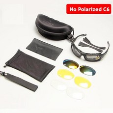 밀리터리 선그라스 고글 데이지 C6 야외 전술 안경 라이딩 사이클링 군인 선글라스 총 사격 방풍 방진 편광, [02] No Polarized, 1개